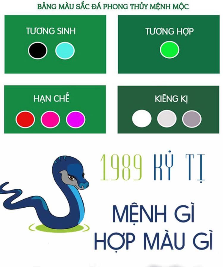 Màu xanh lá cây là màu may mắn cho người tuổi Tỵ mệnh Mộc, mang lại sự phát triển và bình an.