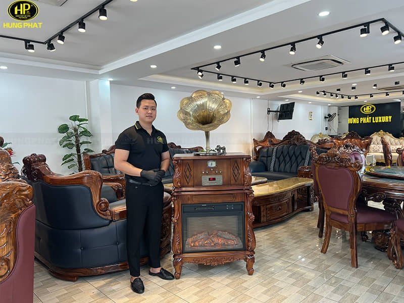 Máy phát nhạc cổ điển tích hợp lò sưởi mẫu F10G dùng trang trí nội thất
