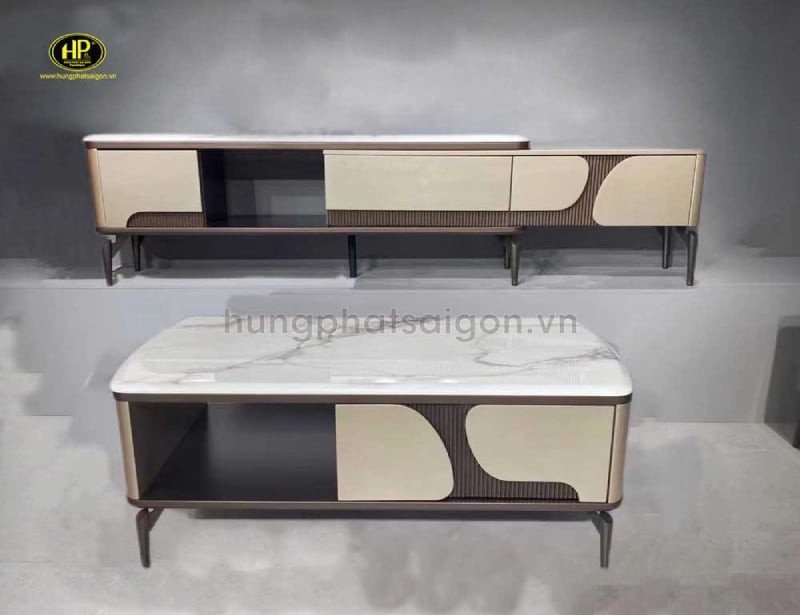 Một mẫu bàn trà gỗ công nghiệp thiết kế hiện đại