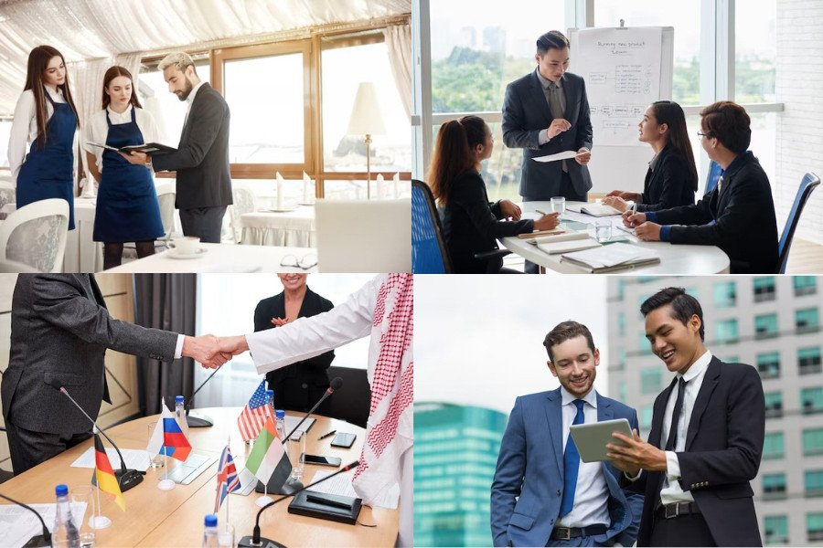 Một người đàn ông Mậu Thìn đang làm việc trong môi trường công sở, thể hiện sự năng động và lãnh đạo