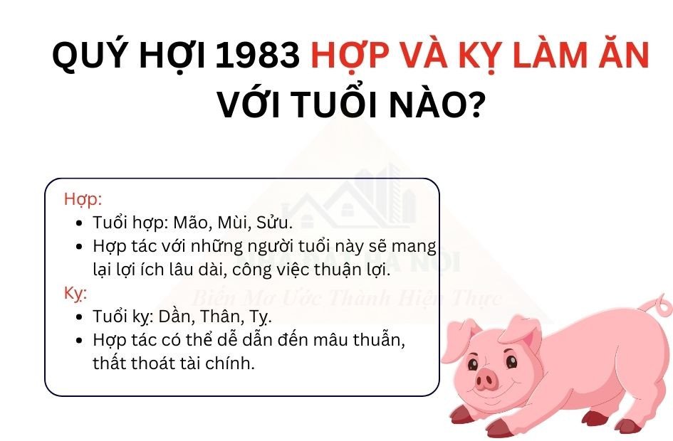 Người tuổi Quý Hợi 1983 hợp tác làm ăn với các tuổi Mão Mùi Tý