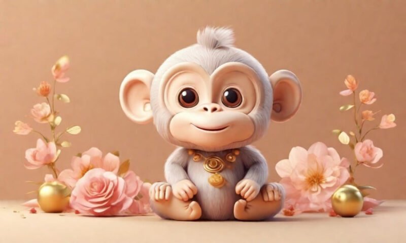 Người tuổi Thân với biểu tượng khỉ, đang mỉm cười đón nhận vận may trong tử vi 11/12