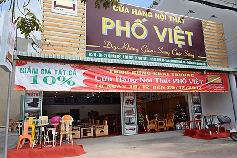 Nội thất Phố Việt trưng bày sản phẩm tại Bình Thuận