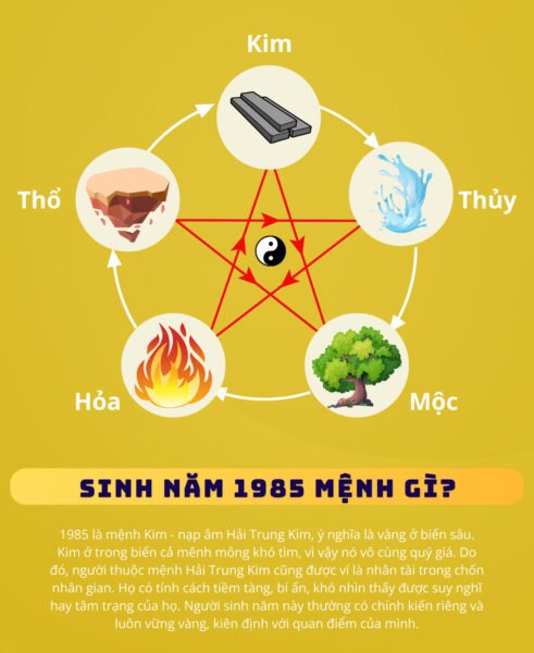 Nữ sinh năm 1985 mệnh gì là Hải Trung Kim