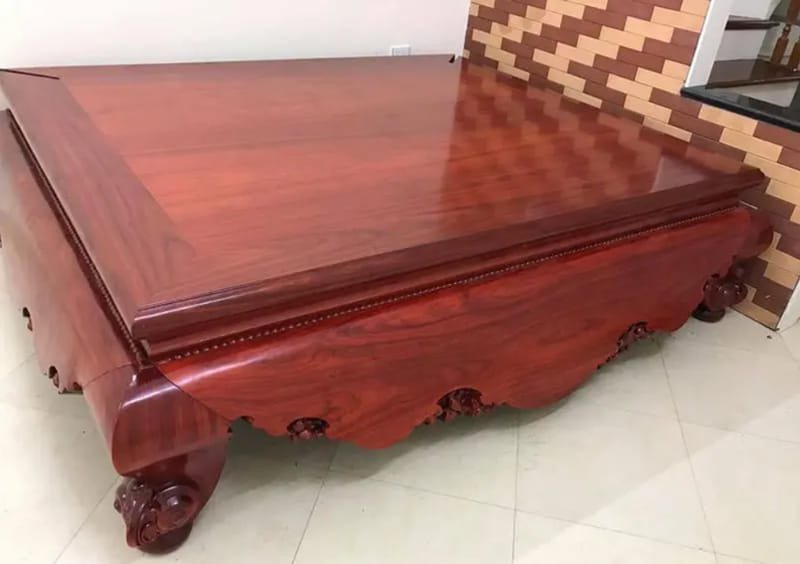 Phản gỗ gõ đỏ nguyên khối đẹp mắt