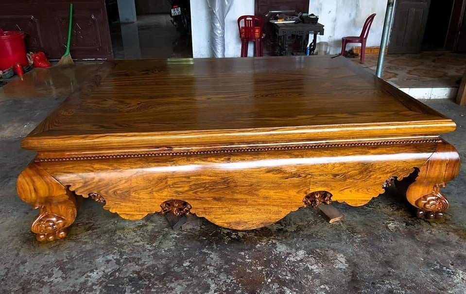 Phản gỗ mun hoa nguyên khối