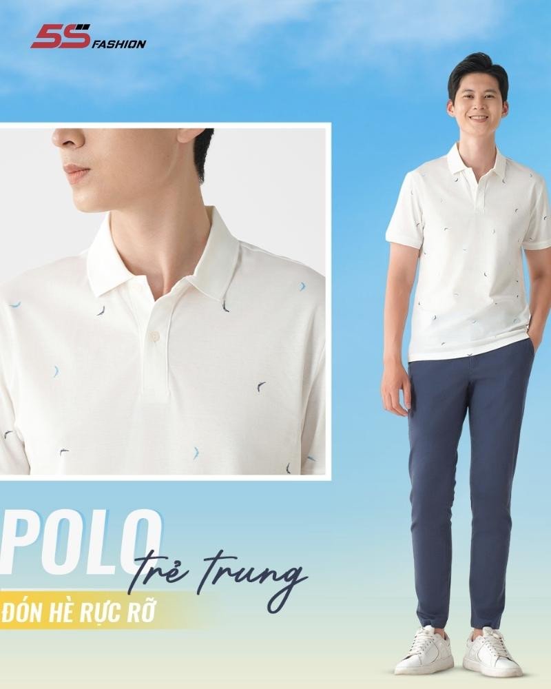 Phối áo Polo với quần âu cho nam mệnh thủy 2004