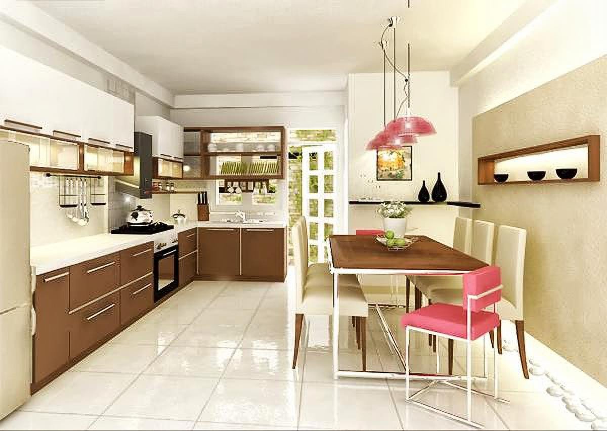 Phòng bếp màu kem hợp phong thủy với tuổi Đinh Mùi