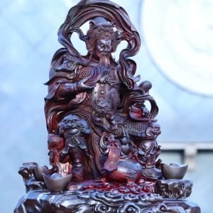 Quan Công Vuốt Râu Gỗ Vương Mộc Tử Đàn Ấn Cao 71cm - Hình ảnh 2