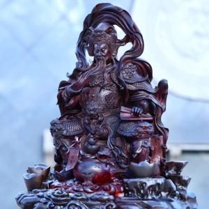 Quan Công Vuốt Râu Gỗ Vương Mộc Tử Đàn Ấn Cao 71cm - Hình ảnh 3