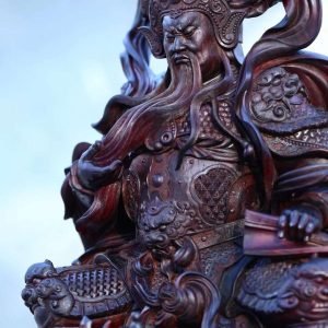 Quan Công Vuốt Râu Gỗ Vương Mộc Tử Đàn Ấn Cao 71cm - Hình ảnh 4