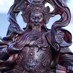 Quan Công Vuốt Râu Gỗ Vương Mộc Tử Đàn Ấn Cao 71cm - Hình ảnh 5