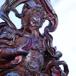 Quan Công Vuốt Râu Gỗ Vương Mộc Tử Đàn Ấn Cao 71cm - Hình ảnh 6