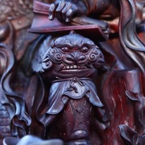 Quan Công Vuốt Râu Gỗ Vương Mộc Tử Đàn Ấn Cao 71cm - Hình ảnh 7