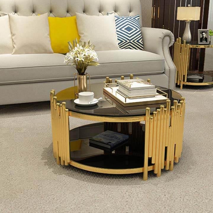 Bộ bàn ghế phòng khách làm từ gỗ măn với thiết kế tinh xảo