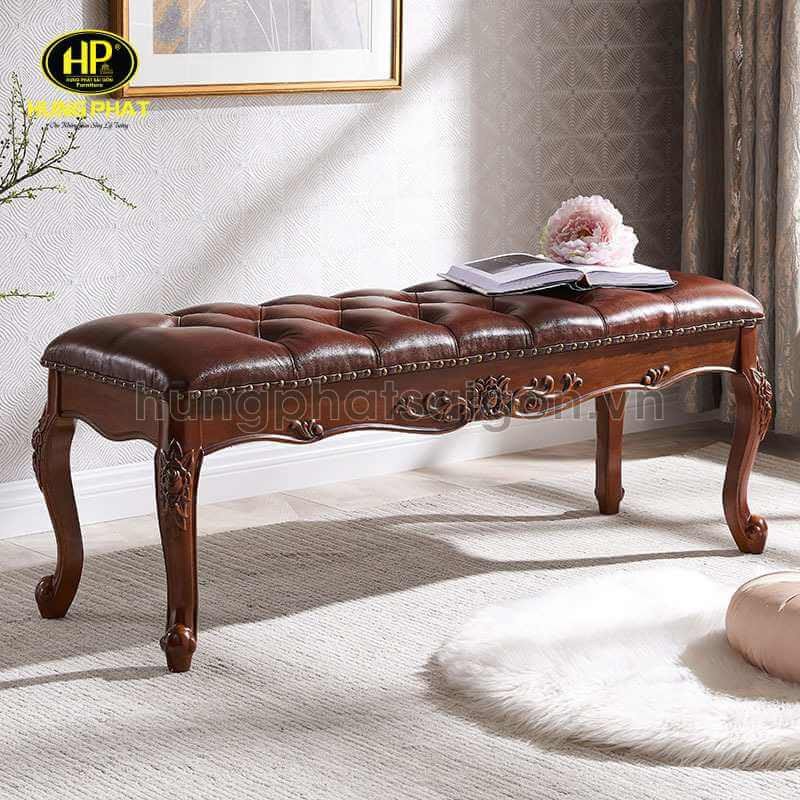 sô pha băng dài không có tựa lưng bằng da