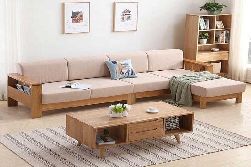 Sofa gỗ công nghiệp đẹp mắt cho phòng khách