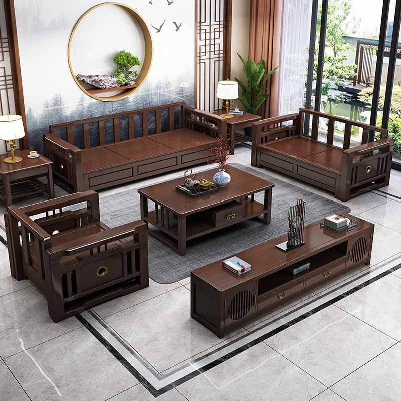 Sofa gỗ gụ tự nhiên giữ nguyên vẻ mộc mạc