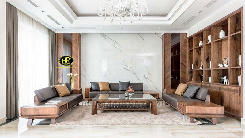 Sofa gỗ phong cách Nhật Bản đơn giản và tinh tế