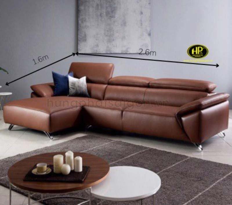 Sofa góc L kích thước 2m6 phổ biến cho căn hộ nhỏ