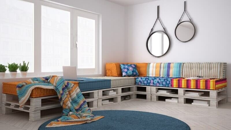 sofa pallet dạng góc chữ l