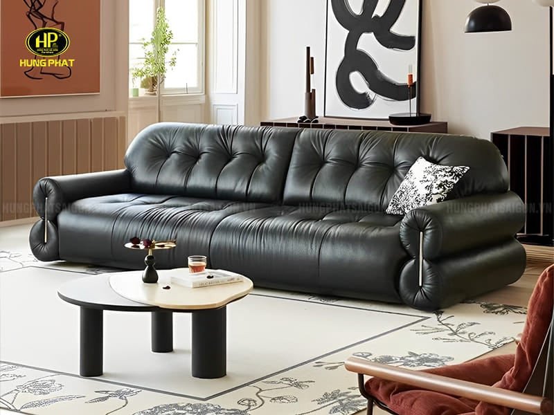 Sofa văng bọc da cho không gian phòng khách