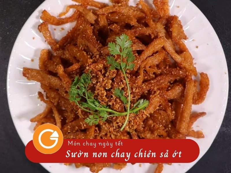 Sườn non chay chiên sả ớt vàng giòn