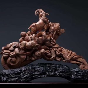 Tam Dương Khai Thái Gỗ Đàn Hương Ấn Độ Cao 35cm