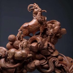 Tam Dương Khai Thái Gỗ Đàn Hương Ấn Độ Cao 35cm - Hình ảnh 2