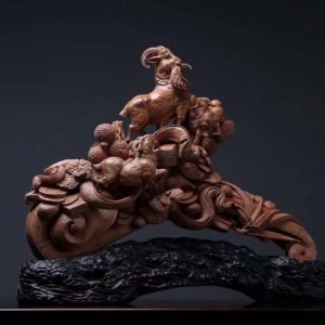 Tam Dương Khai Thái Gỗ Đàn Hương Ấn Độ Cao 35cm - Hình ảnh 5