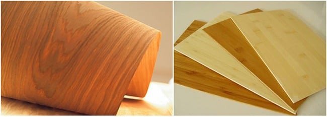 Tấm gỗ veneer sau khi được lạng từ thân cây tự nhiên