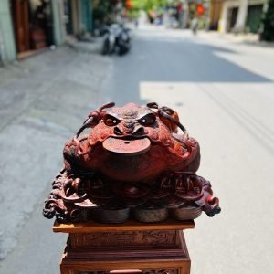 Tượng Cóc Ngậm Tiền (Thiềm Thừ Phong Thủy) Gỗ Trắc Hộp Ngang 50cm Thiem thu phong thuy go trac viet ngang 50cm - 1