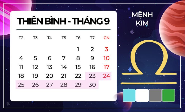 Thiên Bình sinh tháng 9 mệnh Kim và các màu sắc mang lại vận may