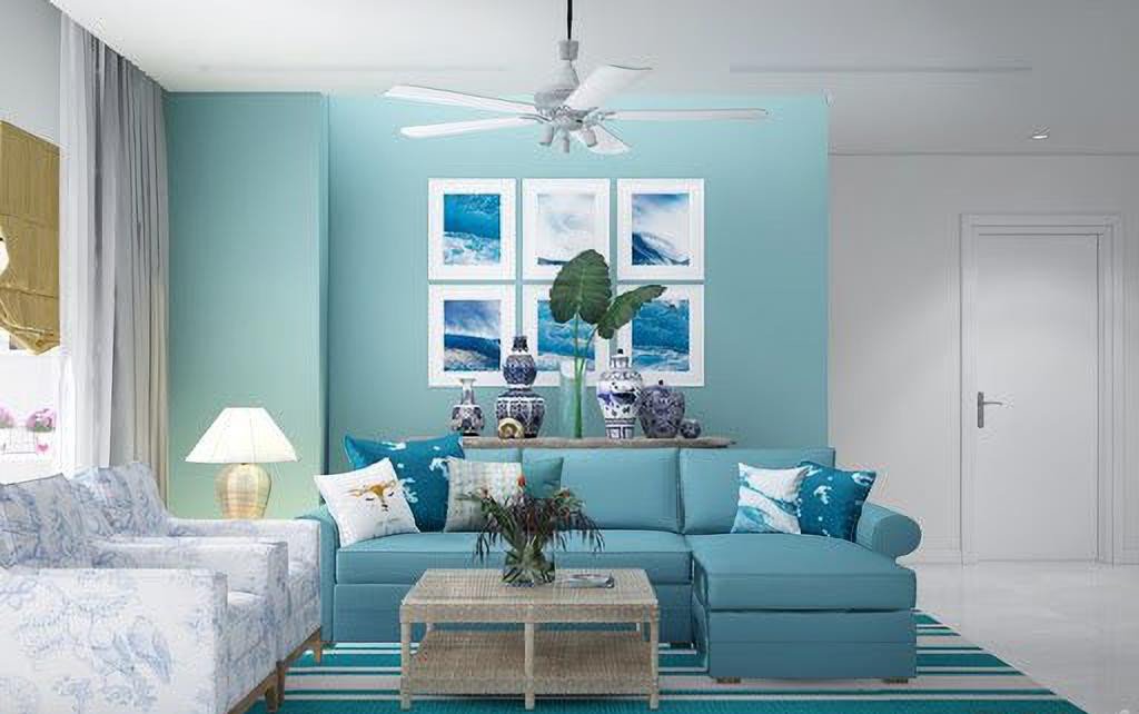 Thiết kế ngôi nhà màu xanh dương mát mẻ vừa hợp với mệnh của chủ nhân tuổi Canh Dần lại vừa phù hợp với xu hướng màu sắc nhà trong những năm gần đây