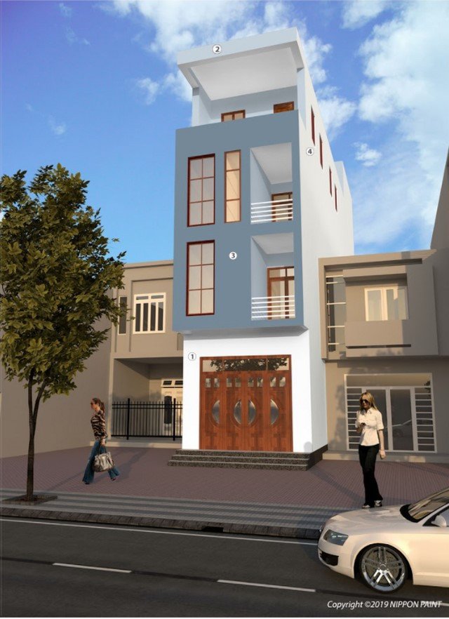 Thiết kế nội thất với gam màu xanh dương dịu mát, phù hợp với người mệnh Thủy tuổi Ất Mão