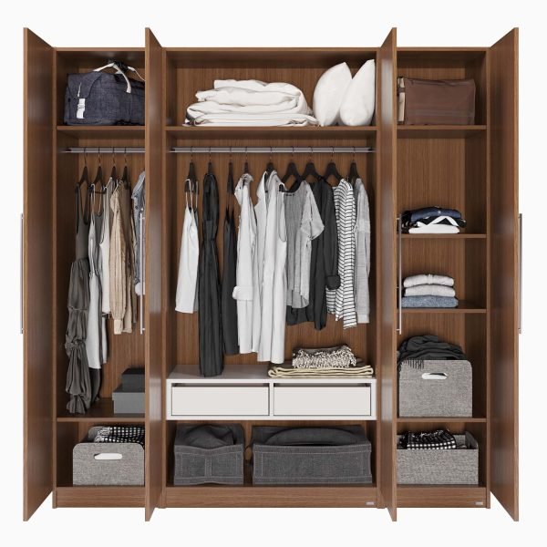 Thiết kế tủ quần áo cánh mở bằng gỗ