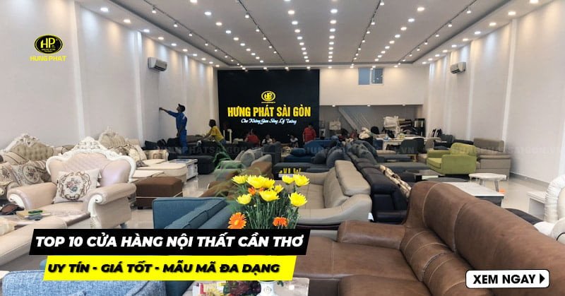Toàn cảnh mặt tiền cửa hàng nội thất rộng rãi tại Cần Thơ