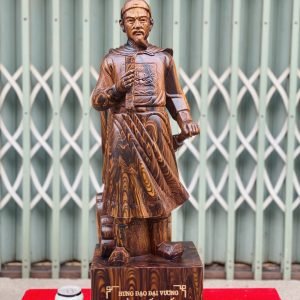 Tượng Trần Quốc Tuấn (Trần Hưng Đạo) Gỗ Mun Hoa Cao 80cm