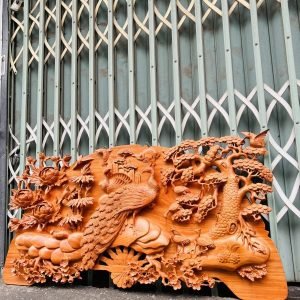 Tranh-Quạt-Phu-Thê-Viên-Mãn-Bốn-Mùa-Gỗ-Hương-Dá-Ngang-1m2-2