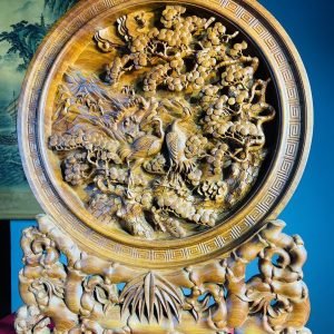 Tranh-Tùng-Hạc-Diên-Niên-Gỗ-Hương-Dá-Cao-79cm-2