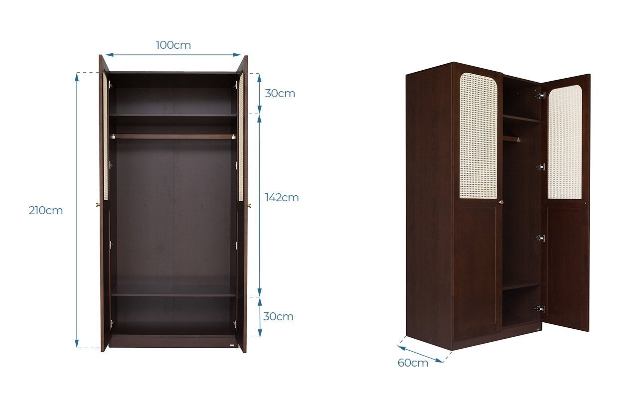 Tủ quần áo 2 cánh gỗ MOHO FIJI 401 1