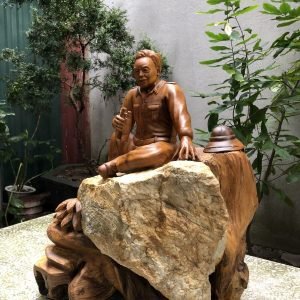 Tượng Đại Tướng Võ Nguyên Giáp Gỗ Bách Xanh Cao 52cm - 3