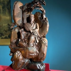 Tượng-Khổng-Minh-Tiên-Sinh-Gỗ-Trắc-Dổ-Den-Cao-76cm-2-scaled