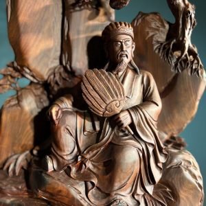 Tượng-Khổng-Minh-Tiên-Sinh-Gỗ-Trắc-Dổ-Den-Cao-76cm-5-scaled