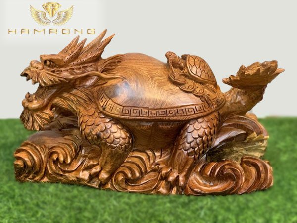 Tượng gỗ Long Quy đặt trong nhà giúp trấn trạch hóa giải sát khí