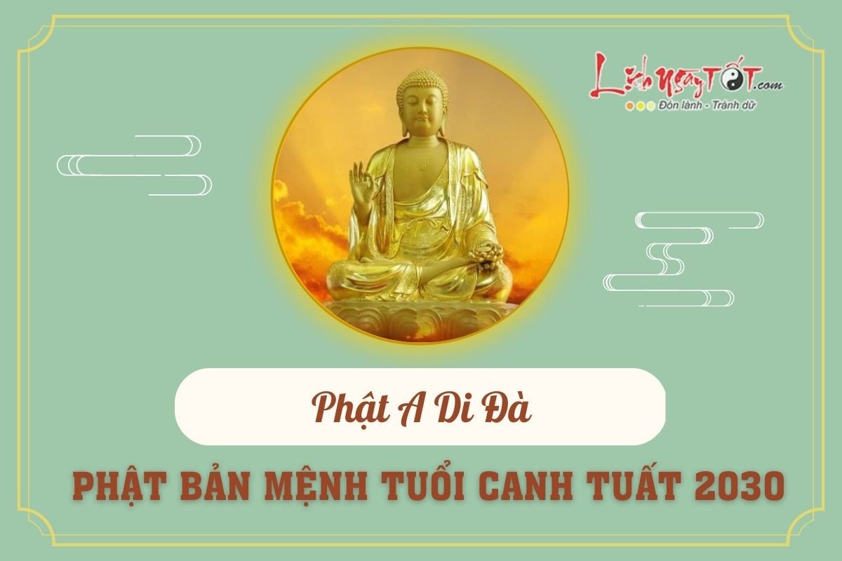 Tượng Phật A Di Đà - Phật bản mệnh mang lại bình an cho người tuổi Canh Tuất 2030.