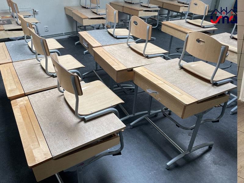 Sản phẩm nội thất làm từ gỗ vân sam như bàn ghế, kệ sách với thiết kế hiện đại, tinh tế và màu sắc sáng