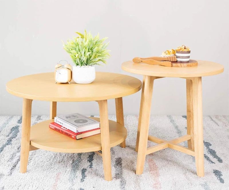Ưu điểm nổi bật của bàn trà gỗ tròn trong nội thất