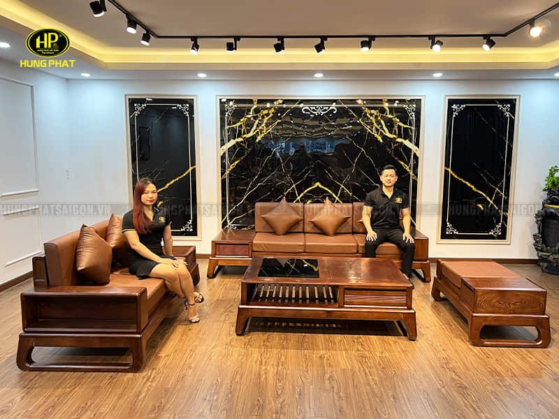 Vẻ đẹp sang trọng và vân gỗ tự nhiên của sofa gỗ sồi Nga