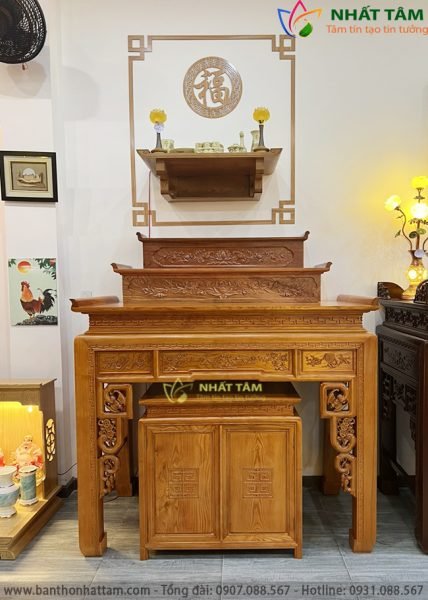 Bàn Thờ Tam Cấp Ván Liền: Đỉnh Cao Tâm Linh Gia Tiên